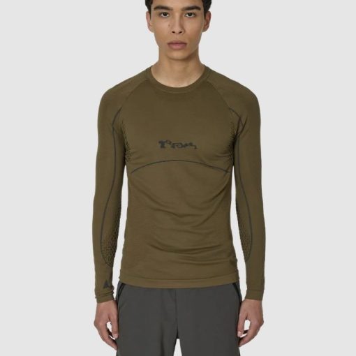 심리스 긴팔 다크 올리브