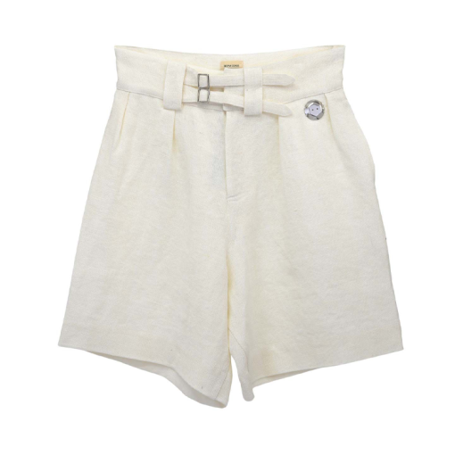 스팽글 장식 네이비 반바지 - 에크루