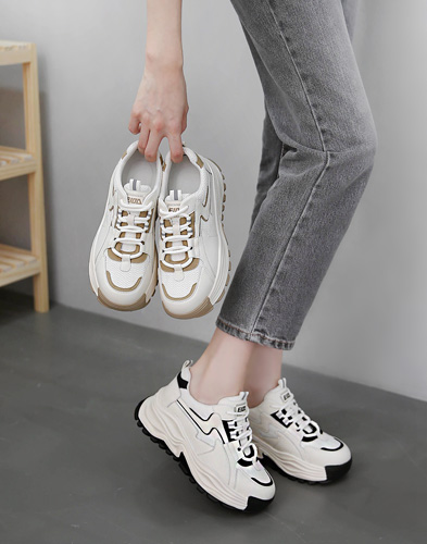 [소가죽] 캐주얼룩 스니커즈 5.5cm (111Z2)